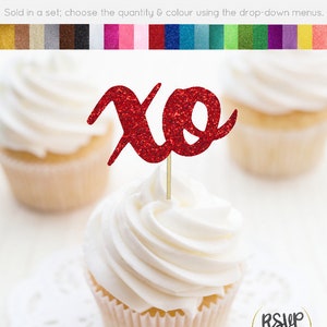 XO Cupcake Toppers, Valentinstag Cupcake Toppers, Verlobung Cupcake Toppers, Braut Shower Cupcake Toppers, XO Food Picks