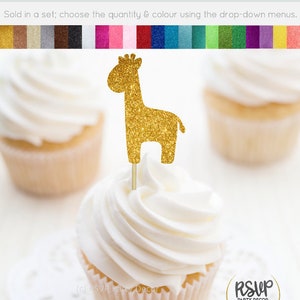 Giraffe Cupcake Toppers, Giraffe Food Picks, Giraffe Theme Baby Shower Decor, Safari Cupcake Toppers, Safari Party Decor, Zoo Party Decor