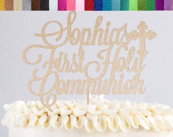 Custom First Holy Communion Cake Topper, First Communion Party Decorations, Personalized Communion Cake Topper, Holy Communion Party Decor