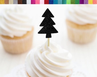 Pine Tree Cupcake Toppers, Forest Toothpicks, Forest Party Decorations, Woodland Birthday Party, Camping Party Decor, Lumberjack Party Decor