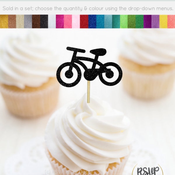 Toppers cupcake vélo, décorations de partie de vélo, choix de nourriture de motard, décor de partie pour cycliste, décorations d’anniversaire de vélo d’équitation, vélo de montagne