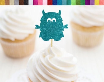 Fur Monster Cupcake Toppers, Monster Birthday Party Decorations, Monster Party Decor, Halloween Cupcake Toppers, Cute Monster Food Picks