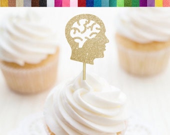 Brain Cupcake Toppers, Neurology Party Decorations, Neurologist Graduation Party Decor, Neurology Doctor Retirement Party, Grad Party Picks