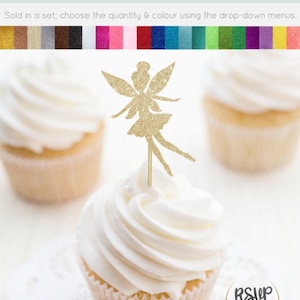 Fairy Cupcake Toppers, Fairy Food Picks, Fairy Party Decorations, Fairy Birthday Decor, Fairy Themed Shower, Faerie Cupcake Toppers image 1