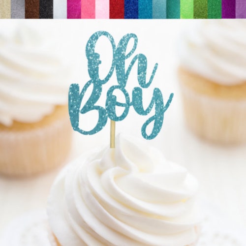 Oh Boy Cupcake Toppers Baby Shower Dessert Toppers Its A Etsy