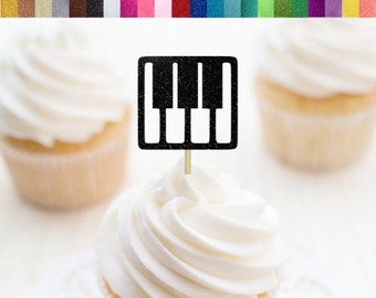 Piano Keys Cupcake Toppers, Music Party Decorations, School Band Party Decor, Orchestra Themed Party Decor, Keyboard Piano Food Picks