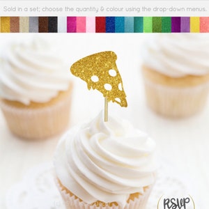 Pizza Cupcake Toppers, Pizza Birthday Decor, Italian Cupcake Toppers, Italian Party Supplies, Pizza Party Decorations, Pizza Slice Picks