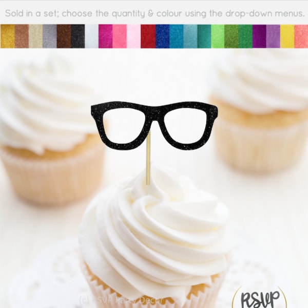 Eyeglasses Cupcake Toppers, Glasses Cupcake Toppers, Optometrist Graduation Decor, Optometrist Retirement Party, Nerd Party Decor