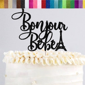 Bonjour Bebe Cake Topper, French Baby Shower Cake Topper, Paris Baby Shower Decorations, France Themed Baby Shower Decor