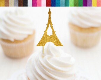 Eiffel Tower Cupcake Toppers, Paris Cupcake Toppers, Paris Themed Party Decorations, French Party Decor, Paris Bridal Shower, Paris Birthday