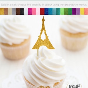 Eiffel Tower Cupcake Toppers, Paris Cupcake Toppers, Paris Themed Party Decorations, French Party Decor, Paris Bridal Shower, Paris Birthday