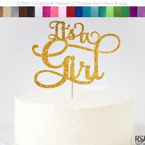 It&#39;s a Girl Cake Topper, Glitter Its a Girl Cake Topper, Baby Shower Cake Topper, Baby Girl Sign, Baby Shower Decorations, Gender Reveal