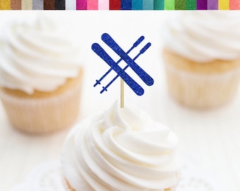 Ski Cupcake Toppers, Ski Cupcake Toppers, Ski Cupcake Toppers, Ski Ski Cupcake Toppers, Ski Ski Party Dekor, Ski Ski Party Zubehör, Winter Party