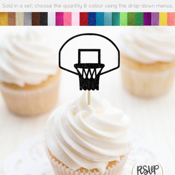 Basketball Net Cupcake Toppers, Basketball Party Decorations, Bball Food Picks, Party Decor for Basketball Player, Sports Birthday Decor