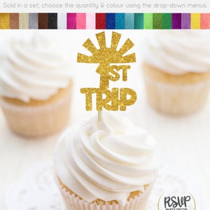 Sun 1st Trip Cupcake Toppers, First Trip Around The Sun Cupcake Toppers, Sunshine 1st Birthday Party Decor, Sun 1st Birthday Toppers