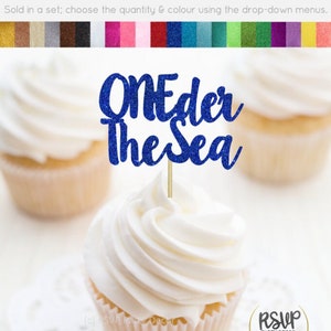 ONEder The Sea Cupcake Toppers, Mermaid 1st Birthday Party Decor, Ocean First Birthday Party Decor, One-der the Sea Birthday Party Decor