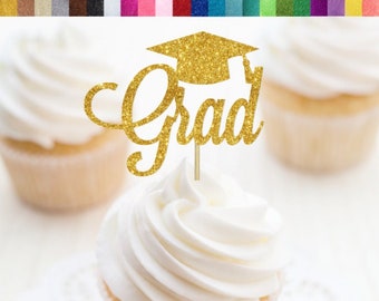 Grad Cupcake Toppers, 2024 Grad Cupcake Toppers, Graduation Party Decor, Grad Food Picks, Graduation Toothpicks, Graduation Decorations