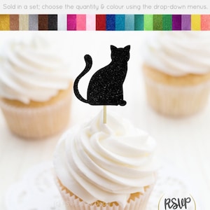 Garnitures de cupcakes pour chats, garnitures de cupcakes pour chats, choix de nourriture pour chats, décor de fête de chat, décorations danniversaire de chat, garnitures de cupcakes pour chats dHalloween image 1