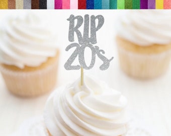 RIP 20's Cupcake Toppers, Funny 30th Birthday Party Decor, Goth 30th  Birthday Party Decorations, Halloween 30th Birthday Party Decor