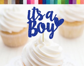 Het is een Boy Cupcake Toppers, Boy Baby Shower Cupcake Toppers, Baby Shower Food Picks, Gender Reveal Party Decor, Boy Baby Shower Party Decor
