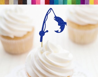 Gone Fishing Cupcake Toppers, Fishing Party, Fishing Birthday