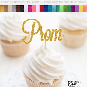 Prom Cupcake Toppers, Prom Decorations, Prom Party Decor, High School Prom Toppers, Prom Proposal Cupcake Toppers, Prom Supplies