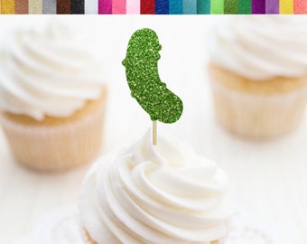 Pickle Cupcake Toppers, Pickle Party Decorations, Dill Pickle Birthday Decor, Funny Bachelorette Cupcake Toppers, Bachelorette Party Decor