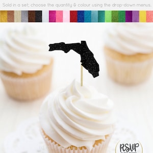 Florida Cupcake Toppers, Florida Food Picks, Florida Party Decor, 4 luglio Cupcake Toppers, America Themed Party, Miami Bachelorette Decor