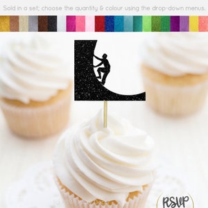 Boy Warped Wall Cupcake Toppers, Rock Climbing Party Decorations, Ninja Warrior Cupcake Toppers, Parkour Wall Climber Party Decorations