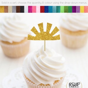 Boho Sun Cupcake Toppers, You Are My Sunshine Cupcake Toppers, Sunshine Party Decor, Sun Food Picks, Summer Themed Party Decorations