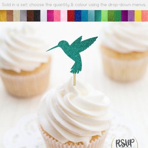Kolibri Cupcake Toppers, Garten Themen Geburtstag Dekoration, Floral Cupcake Toppers, Garten Braut Shower Dekor, Frühling Vogel Party