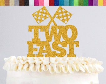 Two Fast Cake Topper, Racecar 2nd Birthday Cake Topper, Race Car Second Birthday Party Decorations, Car 2nd Birthday Cake Topper, Fast Sign