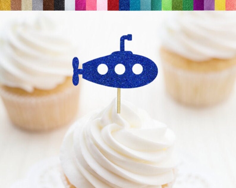 Submarine Cupcake Toppers Nautical Party Decorations Navy Military Cupcake Toppers Navy Coming Home Party Decor Ocean