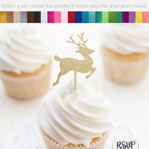 Reindeer Cupcake Toppers, Christmas Party Decorations, Deer Rudolph Party Decorations, Christmas Food Picks, Holiday Christmas Party Decor