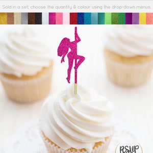 Pole Dancer Cupcake Toppers, Stripper Food Picks, Bachelorette Party Decorations, Adult Bachelor Party Decor, Strip Club Party Decor