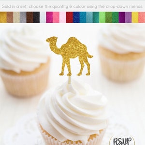 Camel Cupcake Toppers, Desert Themed Birthday Decorations, Moroccan Cupcake Toppers, Zoo Party Decor, Circus Zoo Birthday Decorations