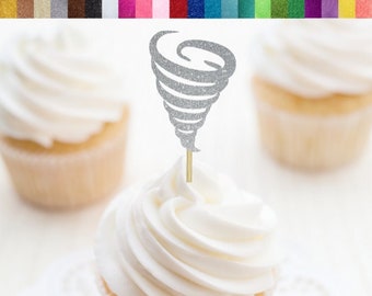 Tornado Cupcake Toppers, Wetter Geburtstagsparty Dekor, Fournado Cupcake Toppers, Tornado 4.