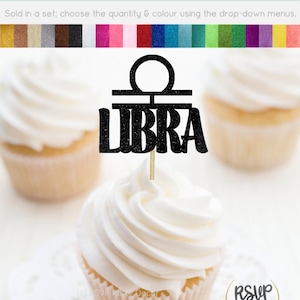 Libra Cupcake Toppers, Libra Birthday Party Decorations, Zodiac Party Decor, Horoscope Birthday Decorations, Septiembre Octubre Birthday