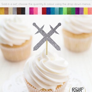 Sword Cupcake Toppers, Medieval Cupcake Toppers, Knight Birthday Party Decor, Fantasy Dragon Party Decorations, Fairytale Party Decor