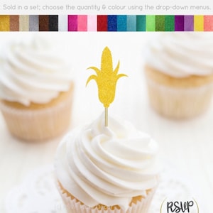 Korn Cupcake Toppers, Farm Themen Party Dekor, Gemüse Cupcake Toppers, Bauernhof Party Dekoration, Bauern Geburtstag Party Dekor