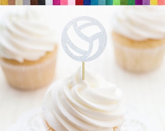 Ozdoby na babeczki z motywem siatkówki, dekoracje na imprezę siatkarską, przekąski siatkarskie, dekoracje na imprezę dla siatkarza, dekoracje urodzinowe dla sportowców