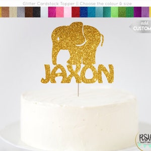 Baby Elephant Cake Topper, Custom Name Elephant Cake Topper, Elephant Baby Shower Decor, Elephant Themed Birthday, Cute Elephant Cake Topper
