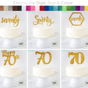 Seventy Cake Topper, 70 Cake Topper, 70th Birthday Decor, 70th Decorations, Seventieth Cake Topper, 70th Anniversary Decorations