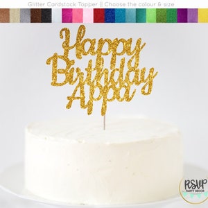 Alles Gute zum Geburtstag Appa Cake Topper, alles Gute zum Geburtstag Vater Zeichen, tamilischen Kuchen Topper, Telugu Kuchen Topper, tamilischen Vater Zeichen