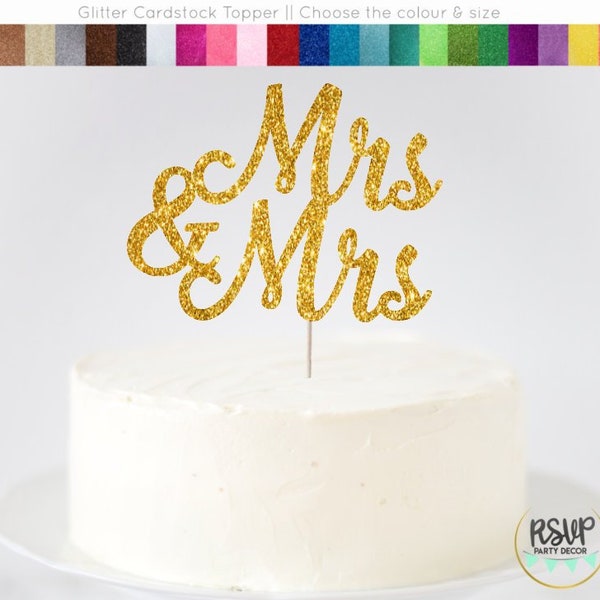 Mrs & Mrs Cake Topper, Same Sex Wedding Cake Topper, Lesbian Wedding Cake Topper, LGBTQ wedding, Love Wins, Love is Love, Mrs and Mrs Sign