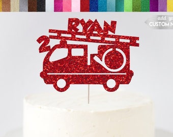 Firetruck Cake Topper, Custom Firetruck Cake Topper, Fire Engine Cake Topper, Firefighter Party Decor, Firetruck Party Decor, Centrepiece