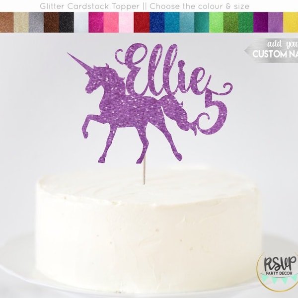 Custom Unicorn Cake Topper, Unicorn Party Decor, Personalized Name Unicorn Topper, Unicorn Birthday Cake Topper, Unicorn Birthday Decoration