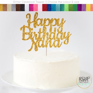 Happy Birthday Nana Cake Topper, Nana Geburtstagsschild, Nana Geburtstagsdekoration, Italienischer Happy Birthday Cake Topper, Italienischer Geburtstag