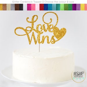 Love Wins Cake Topper, Love Wins Sign, Same Sex Wedding Cake Topper, LGBTQ wedding, Love is Love Topper, Pride Cake Topper, Pride Party