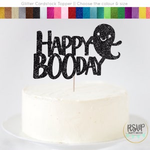 Happy BOOday Cake Topper, Halloween Geburtstag Cake Topper, Halloween Geburtstag Party Dekoration, Glitzer Happy Boo Day Schild